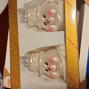 Vintage Dillard's trimmings ornaments 2 snowman snowmen
